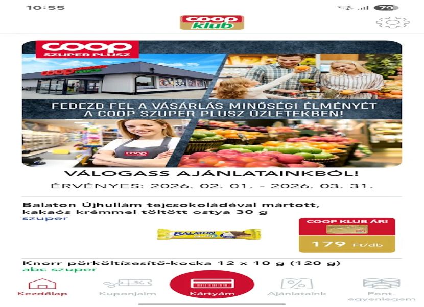 Coop Klub applikáció 2