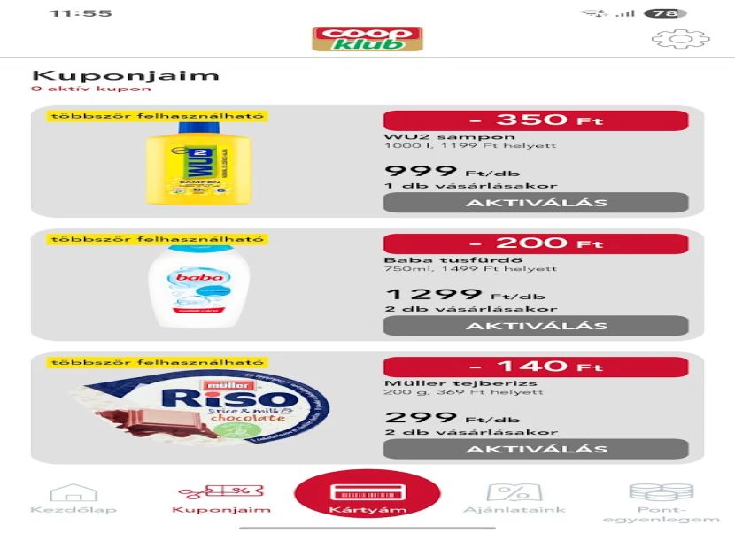 Coop Klub applikáció 4