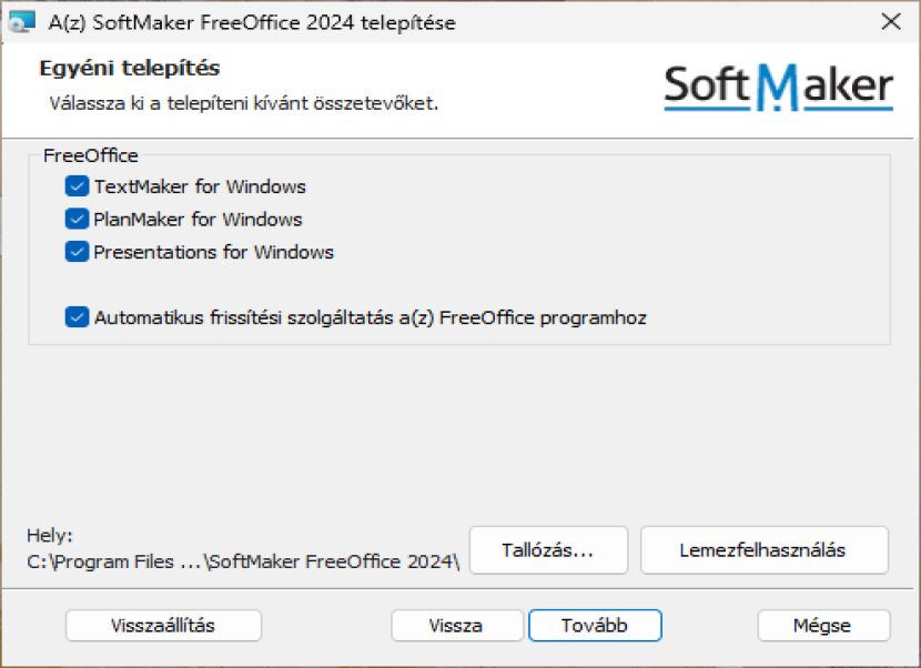 SoftMaker FreeOffice komponensek