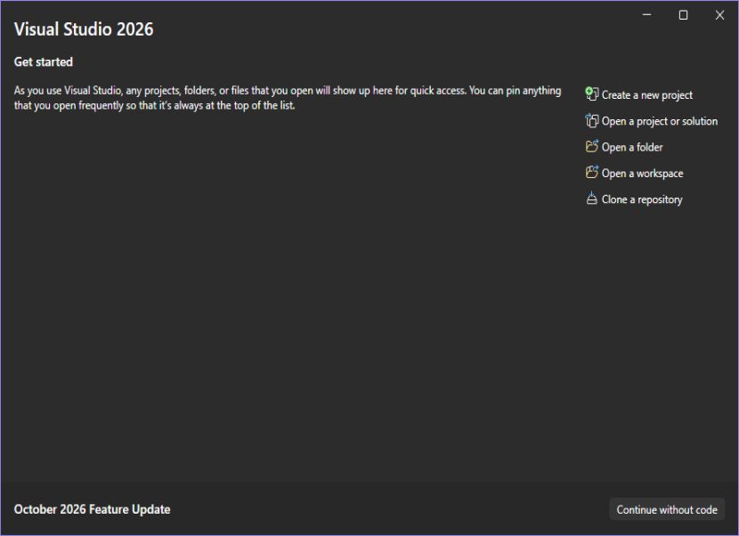 Visual Studio Community indítás