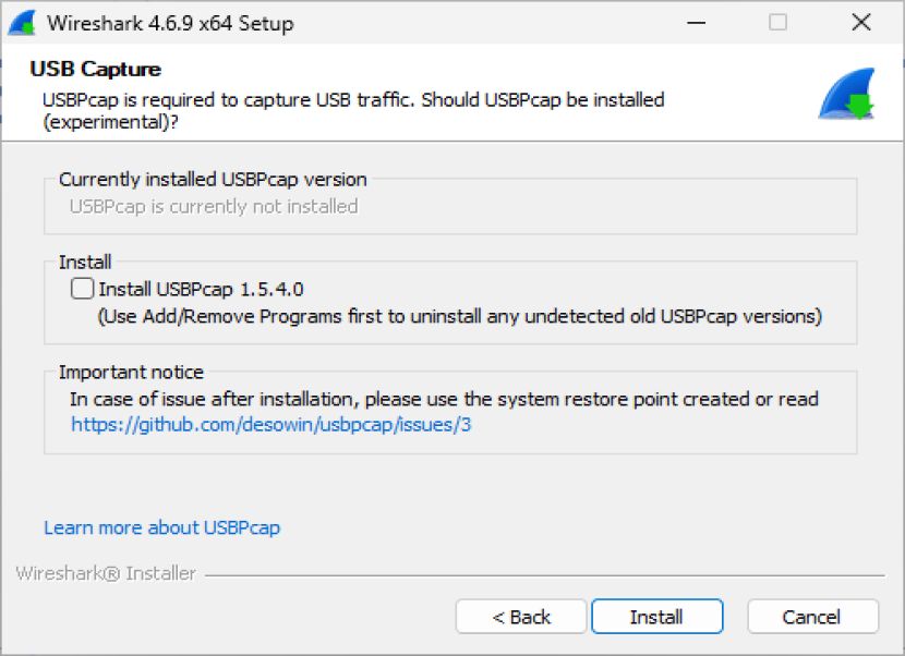 Wireshark install 2